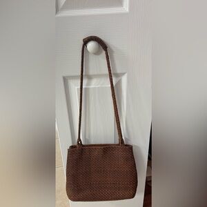 Elegant Brown Woven Shoulder Bag